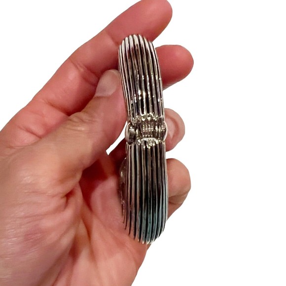 Hinged Cuff Bracelet Renaissance Medieval Revival Jewelry Chuncky Heavy - Picture 3 of 9